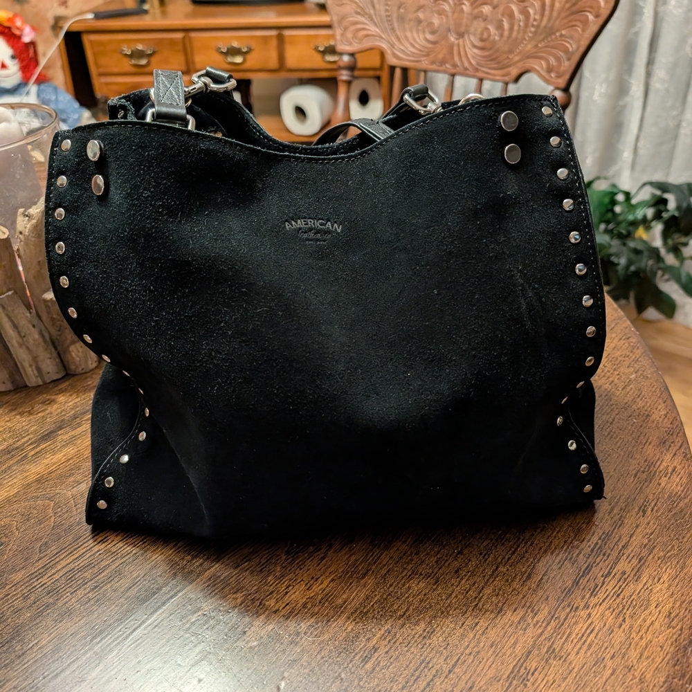 Elegant Black Studded Shoulder Bag